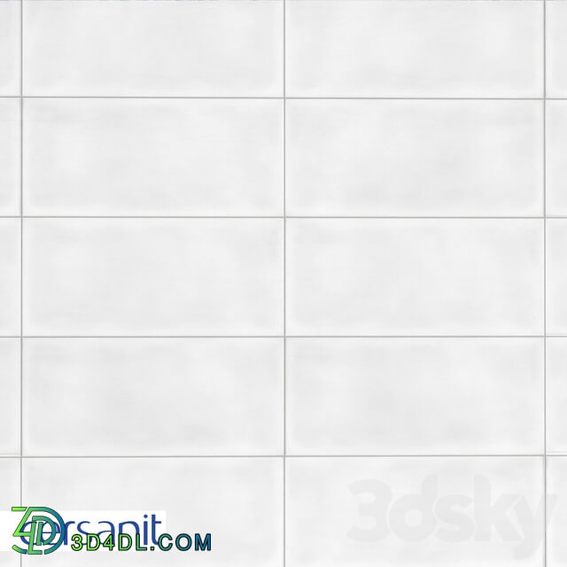 Tile - _PDG052D_ Tile Pudra Relief_ white_ 20x44