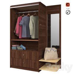 Hallway - Wood closet cloths 