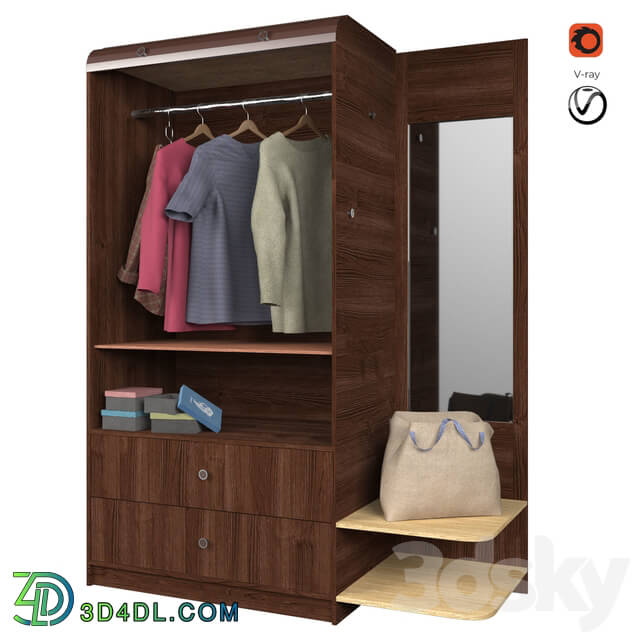 Hallway - Wood closet cloths