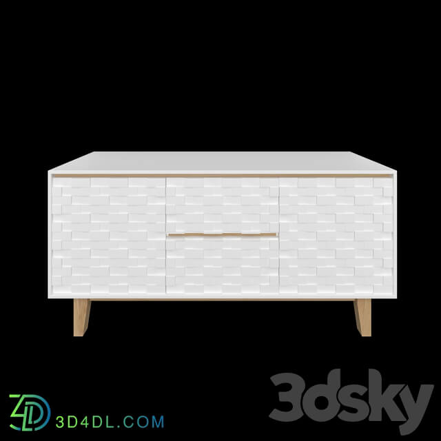 Sideboard _ Chest of drawer - Comoda Whith Laser Pattern