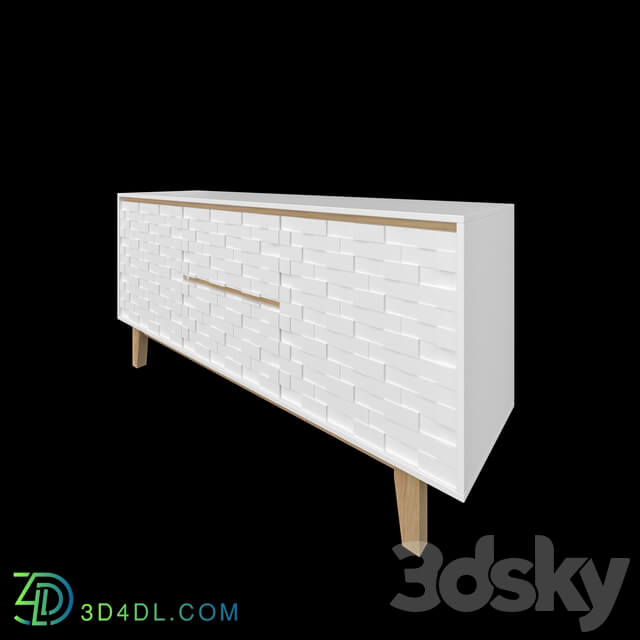 Sideboard _ Chest of drawer - Comoda Whith Laser Pattern