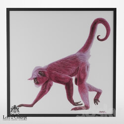 Frame - pink monkey poster _Loft concept_ 