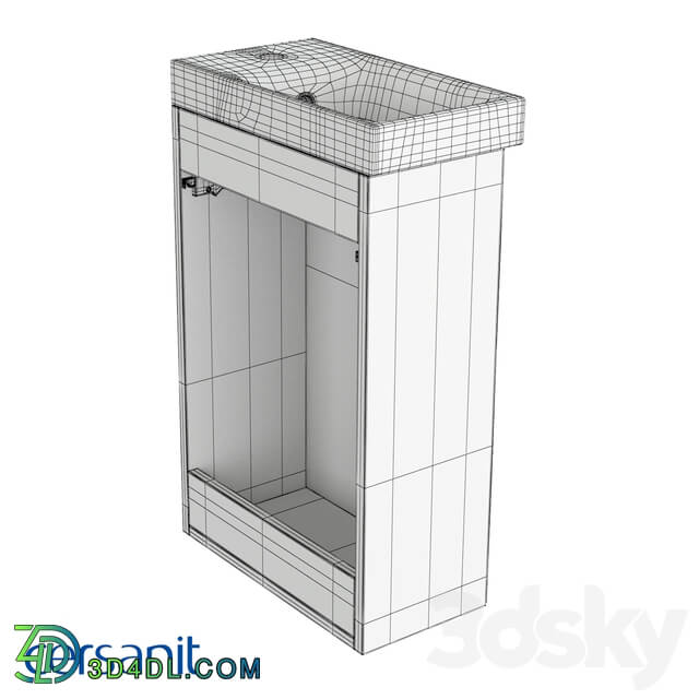 Bathroom furniture - Wall-hung washbasin cabinet_ Moduo 40_ white