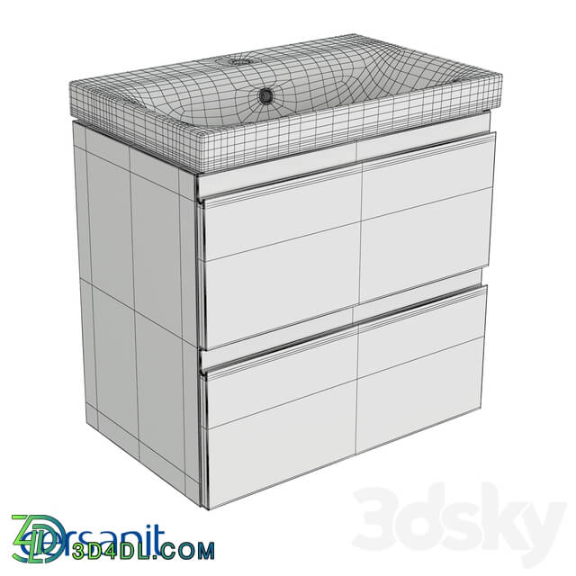 Bathroom furniture - Wall-hung washbasin cabinet_ Moduo slim 60_ white