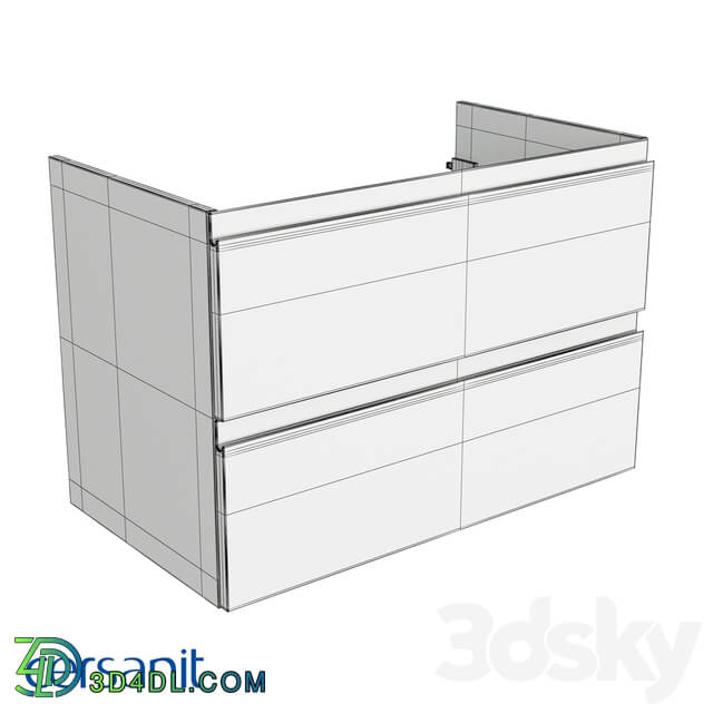 Bathroom furniture - Wall-hung washbasin cabinet_ Moduo 80_ white