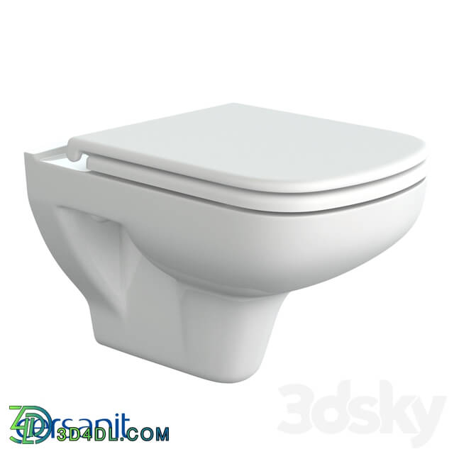 Toilet and Bidet - Wall hung toilet_ Color clean_ lifting_ easy-off_ white