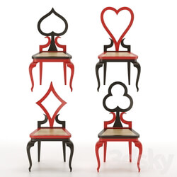 Chair - Playing Card Suits Chairs _ Emilio Terry 