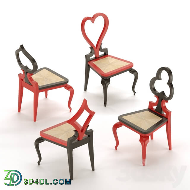 Chair - Playing Card Suits Chairs _ Emilio Terry