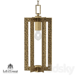 Chandelier - Pendant Lamp Textured Cage Pendant Lamp gold _Loft concept_ 