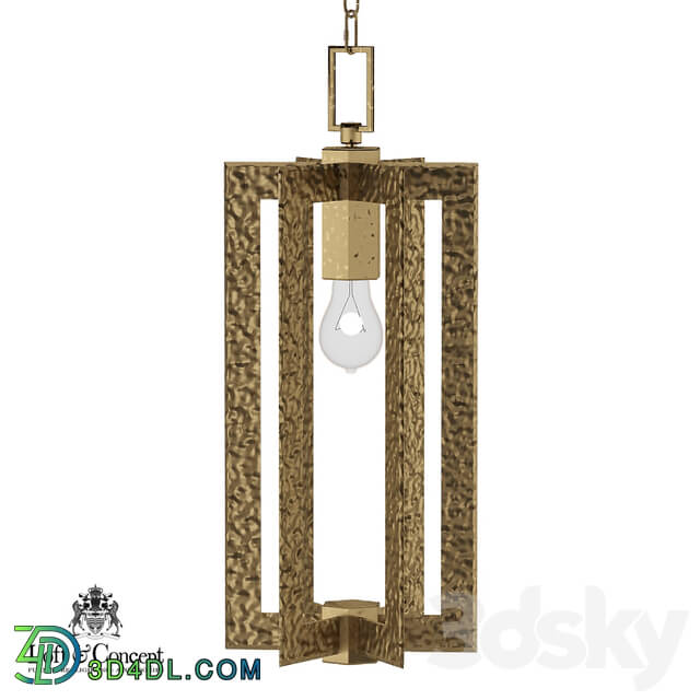 Chandelier - Pendant Lamp Textured Cage Pendant Lamp gold _Loft concept_