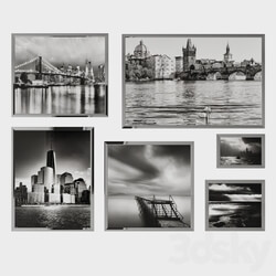 Frame - Set of black and white paintings 01 