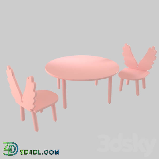 Table _ Chair - Chair _Angel Wings_