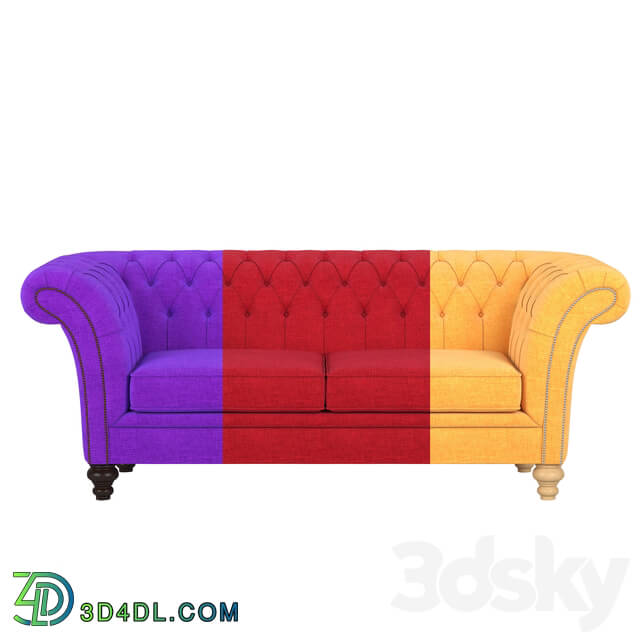 Sofa - Red Fabric Sofa with Arms