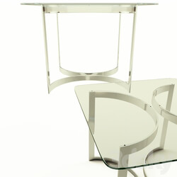 Table - Chrome and Glass Dining Table 