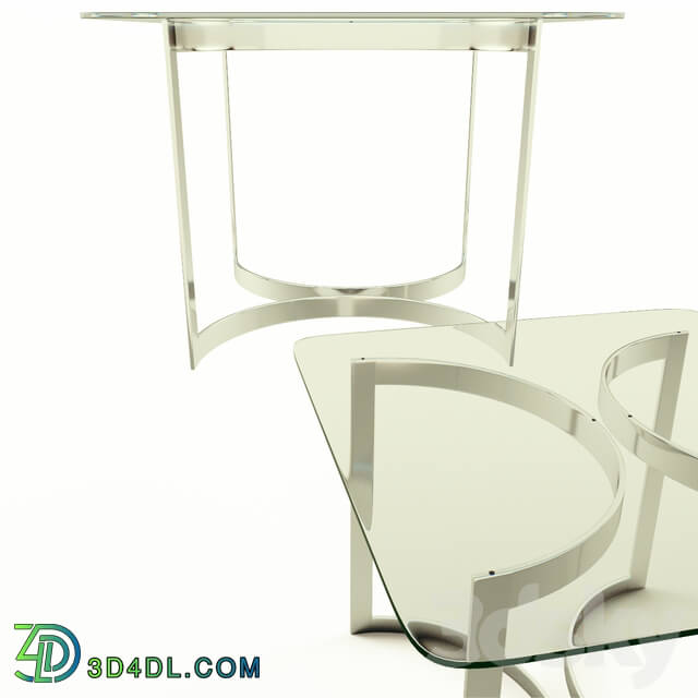 Table - Chrome and Glass Dining Table