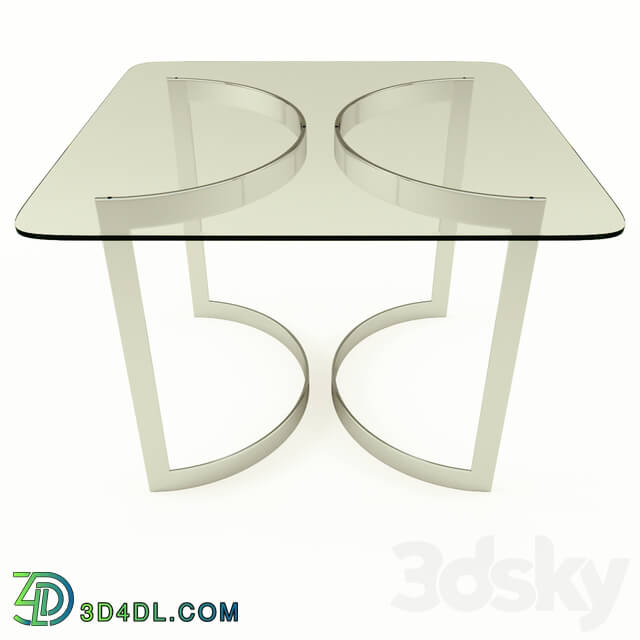 Table - Chrome and Glass Dining Table