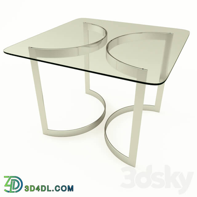 Table - Chrome and Glass Dining Table