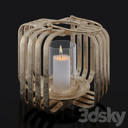 Other decorative objects - Golden Cage Candlestick 
