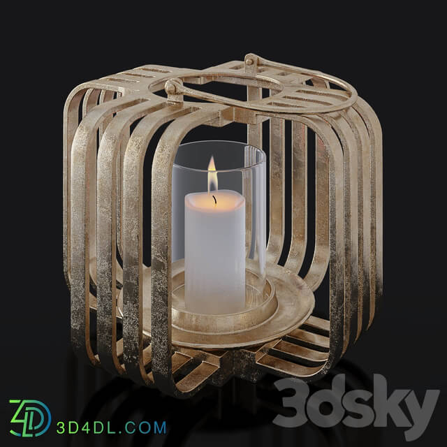 Other decorative objects - Golden Cage Candlestick