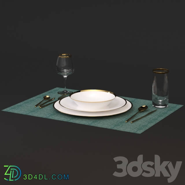 Gold dinning set