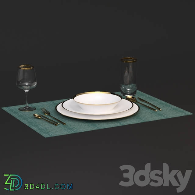 Gold dinning set