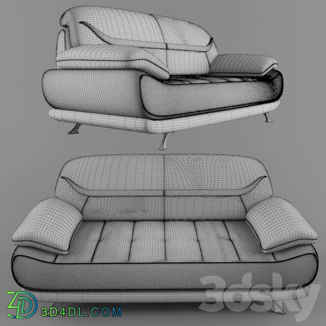 Sofa - Sofa _Bentley Modern Black and White_