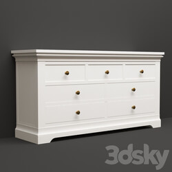 Sideboard _ Chest of drawer - Toulouse Gray Painted Large 3 Over 4 Chest of Drawers 