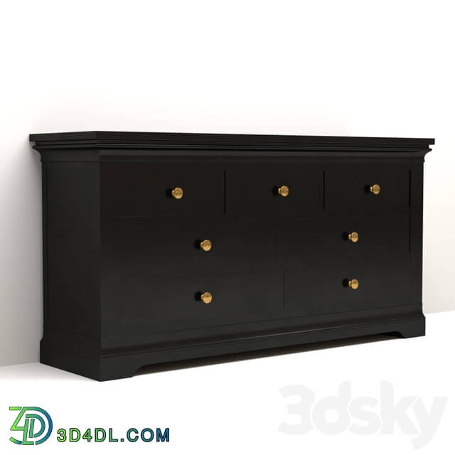 Sideboard _ Chest of drawer - Toulouse Gray Painted Large 3 Over 4 Chest of Drawers