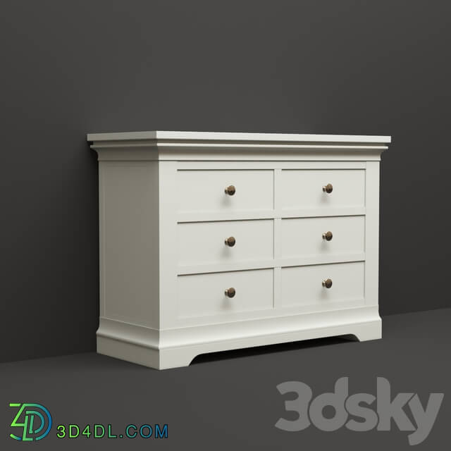 Sideboard _ Chest of drawer - Toulouse Gray Painted Large 3 Over 4 Chest of Drawers