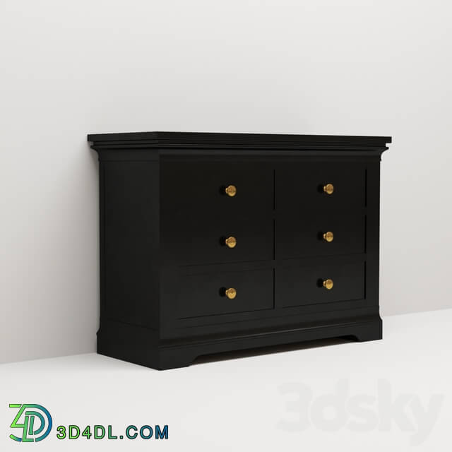 Sideboard _ Chest of drawer - Toulouse Gray Painted Large 3 Over 4 Chest of Drawers