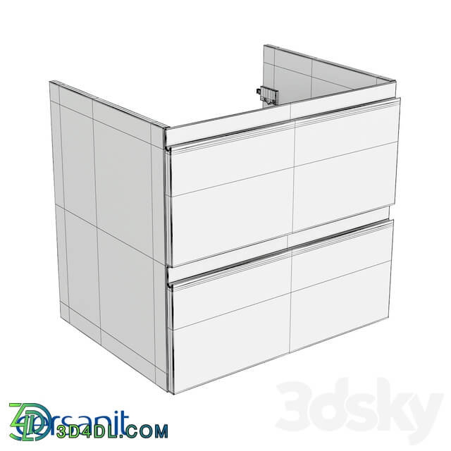 Bathroom furniture - Wall-hung washbasin cabinet_ Moduo 60_ white