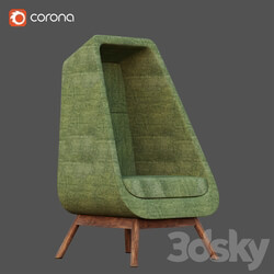 Arm chair - Muse Privacy Booth Wooden Base Armchair 