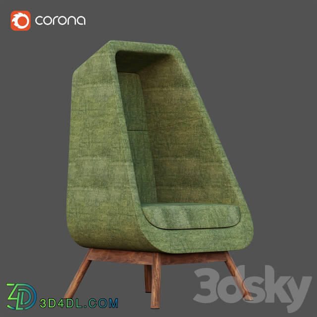 Arm chair - Muse Privacy Booth Wooden Base Armchair