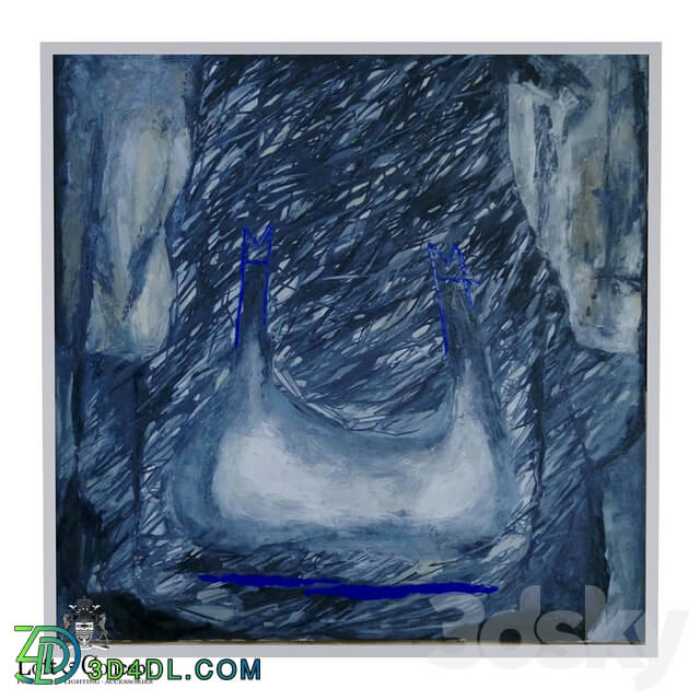 Frame - Picture Blue Abstract Still Life _Loft concept_