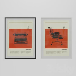 Frame - Mad Men Eames Chair and Typewriter Posters 