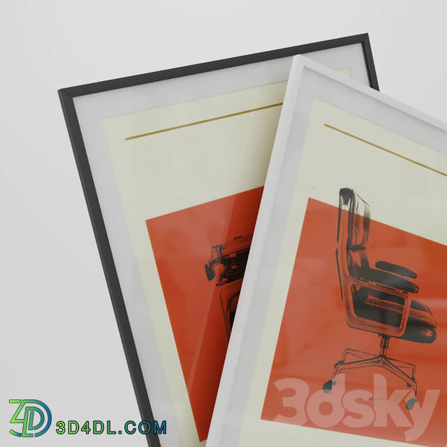 Frame - Mad Men Eames Chair and Typewriter Posters