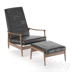 Arm chair - Milo Baughman Lounge Chair and Ottoman 