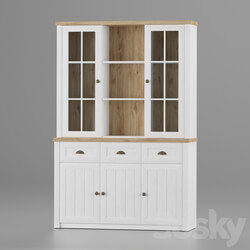 Wardrobe _ Display cabinets - Sideboard and Top Section Markskel White 