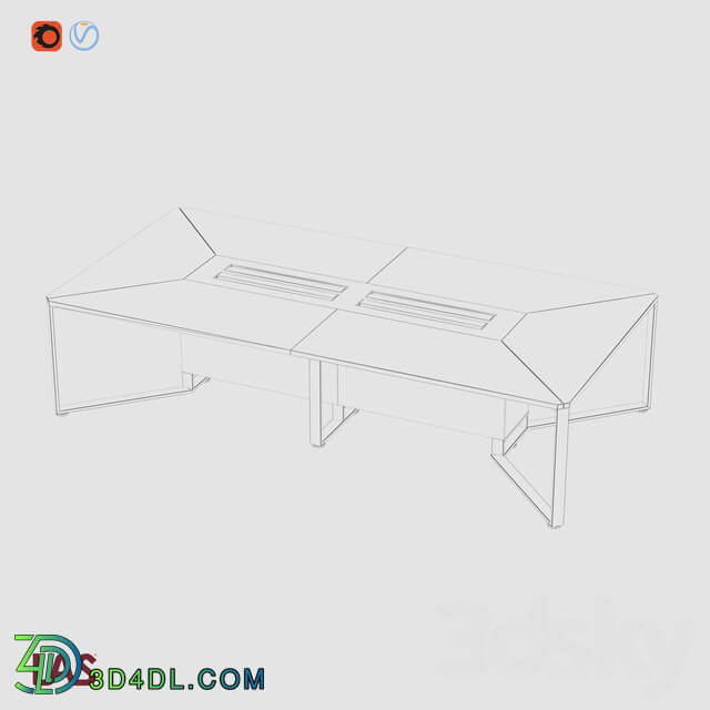 Office furniture - 3 D-Model of An Office Table Las I Meet _146649_