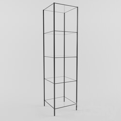 Rack - Black shelving glass shelves 
