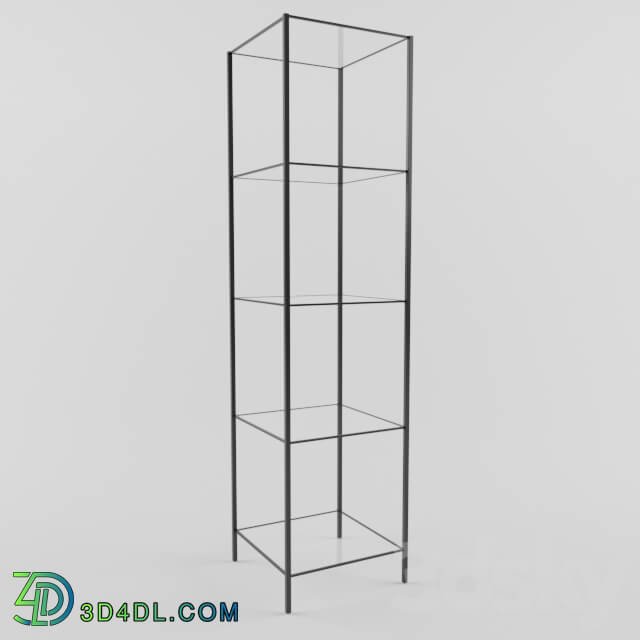 Rack - Black shelving glass shelves
