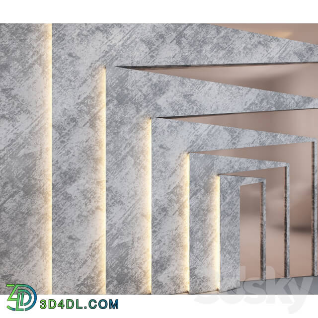 Other decorative objects - Gray decorative wall panel with gold metal