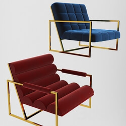 Arm chair - Channeled Gold finger Lounge Chair 