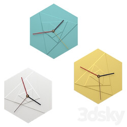 Watches _ Clocks - Modern geometric wall clocks with pastel colors 