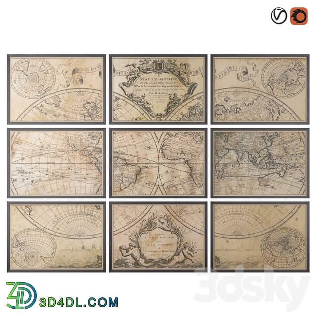 Frame - Restoration Hardware L__39_isle__39_s 1720 World Map