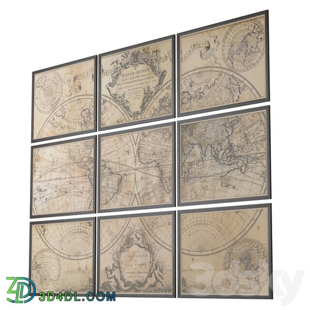 Frame - Restoration Hardware L__39_isle__39_s 1720 World Map