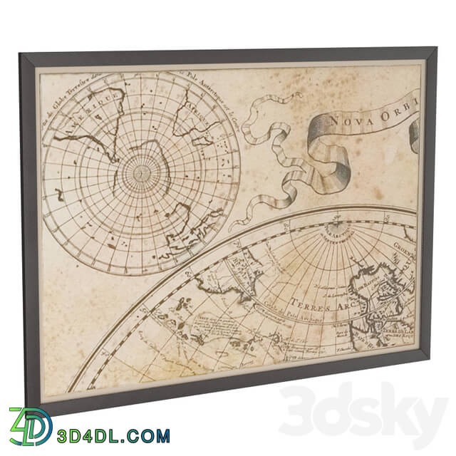 Frame - Restoration Hardware L__39_isle__39_s 1720 World Map