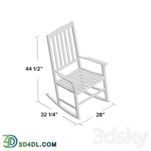 Arm chair - Rocking Chair_White