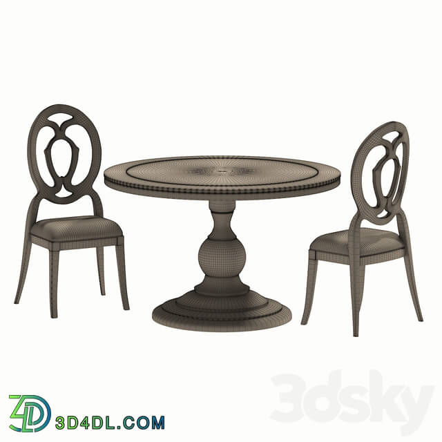 Table _ Chair - Marrone Artistica Home Axiom Round Dining Table