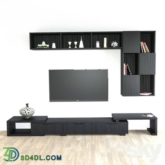 TV Wall - Cabinet with Showcase Living Room LCD TV Stand Wooden Furniture